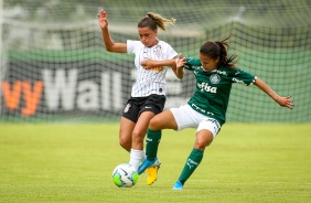 Tamires durante o jogo contra o Palmeiras