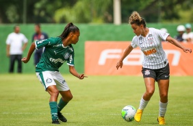 Tamires em ao no jogo contra o Palmeiras