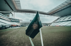 Bandeirinha de escanteio da Arena Corinthians nesta quarta-feira