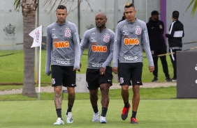 Luan, Love e Cantillo durante o treino desta terça-feira