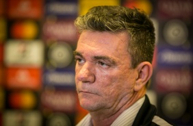 Andrés Sanchez falou com a imprensa após a eliminação do Corinthians na Arena