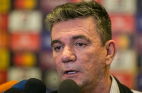 Andrés Sanchez falou com a imprensa após a eliminação do Corinthians