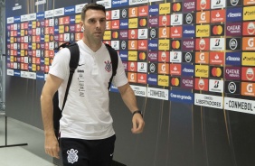 Boselli na chegada do Corinthians na Arena para o duelo contra o Guaraní