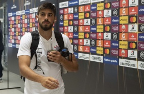 Bruno Méndez na chegada do Corinthians na Arena para o duelo contra o Guaraní