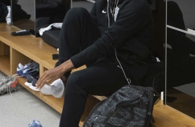 Pedrinho no vestiário, antes do jogo contra o Guaraní