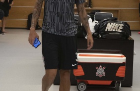 Pedro Henrique no vestiário, antes do jogo contra o Guaraní