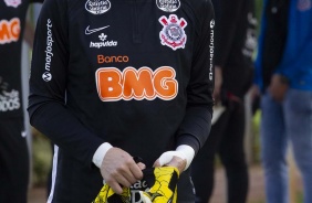 Cássio durante treino do Corinthians na tarde desta quinta-feira