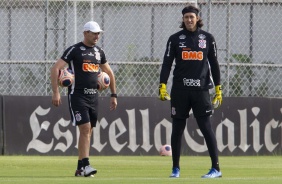 Cássio em ação no treino desta sexta-feira