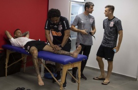 Luan e Lucas Piton antes do jogo contra o So Paulo