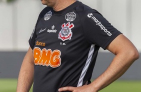 Tiago Nunes durante treino do Corinthians na tarde desta sexta-feira