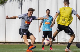 Vital durante treino do Corinthians na tarde desta quinta-feira