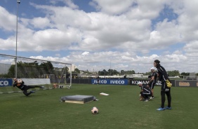 Cssio e Walter durante treino no CT Joaquim Grava