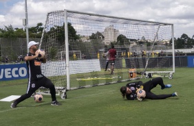 Goleiro Cássio durante treinamento desta terça-feira