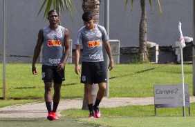 Yony e Araos durante o treino da manh desta quinta-feira