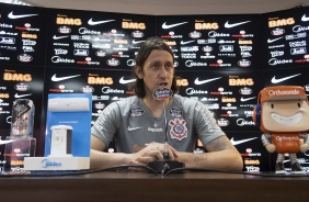 Cássio falou com a imprensa antes do treino desta sexta-feira