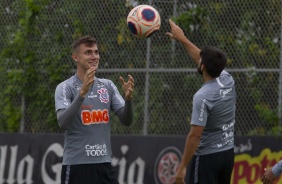 Lucas Piton e Bruno Mndez durante o treino da manh desta sexta-feira