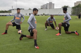 Pedro Henrique, Camacho, Love e Gil durante o treino da manh desta sexta-feira