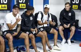 Sidcley, Everaldo, Janderson e Carlos Augusto no vestiário, antes do duelo contra o Água Santa