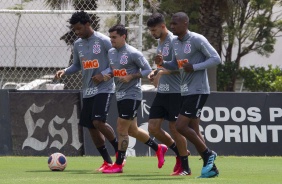 Gil, Fagner, Pedro Henrique e Marllon no aquecimento desta segunda-feira