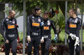 Goleiros Walter, Cássio, Guilherme e Guilherme Vicentini nesta segunda-feira