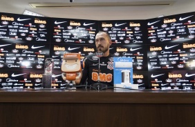 Walter, goleiro do Timão, concedeu entrevista coletiva nesta terça-feira