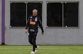 Tiago Nunes, técnico do Corinthians, nesta sexta-feira no CT Joaquim Grava