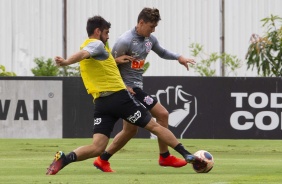 Bruno Méndez e Vital durante o treino desta quarta-feira