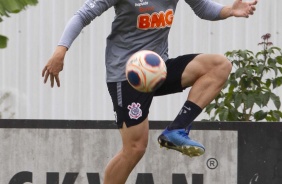 Carlos Augusto durante o treino desta quarta-feira