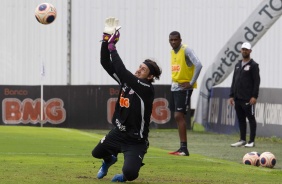 Cássio durante o treino desta quarta-feira