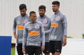 Janderson, Camacho, Bruno Méndez e Pedro Henrique durante o treino desta quarta-feira