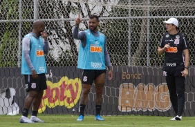 Love e Michel Macedo durante o treino desta quarta-feira