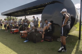 Jogadores do Corinthians no CT Joaquim Grava nesta quinta pela manh