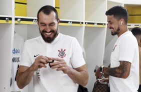 Walter no vestiário antes do jogo contra o Novorizontino