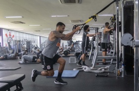 Camacho em atividade na academia durante o treino desta quinta-feira