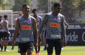 Dav e Yony Gonzlez durante treino desta quarta no CT Joaquim Grava