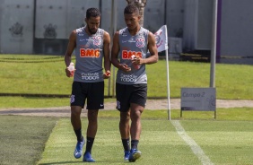 Everaldo e Davó durante o treino desta quinta-feira
