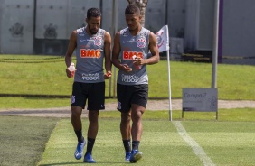 Everaldo e Dav durante o treino desta quinta-feira