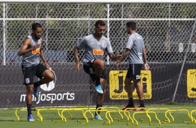 Everaldo e Michel Macedo durante treino no CT Joaquim Grava