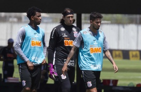 Gil, Cássio e Pedro Henrique no CT Joaquim Grava
