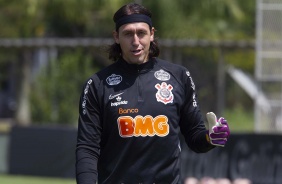 Goleiro Cssio em treino desta sexta-feira no CT