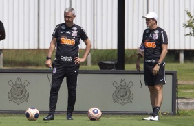 Tiago Nunes e Evandro Fornari em treino desta sexta-feira