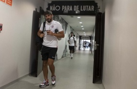 Bruno Mndez chegando  Arena Corinthians neste domingo