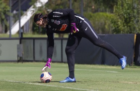 Goleiro Cssio durante treino no CT