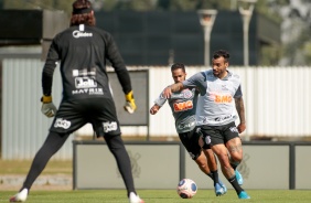 Jogadores no treino na manh desta segunda-feira 06 no CT Joaquim Grava