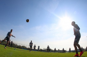 Jogadores no treino na manh desta segunda-feira 06 no CT Joaquim Grava