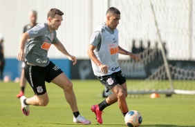 Jogadores no treino na manh desta segunda-feira 06 no CT Joaquim Grava