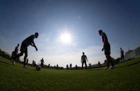 Jogadores no treino na manh desta segunda-feira 06 no CT Joaquim Grava