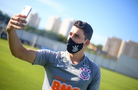 Jogadores no treino desta quarta-feira no CT Joaquim Grava