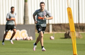 Jogadores no treino desta quarta-feira no CT Joaquim Grava