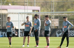 Jogadores no treino desta quarta-feira no CT Joaquim Grava